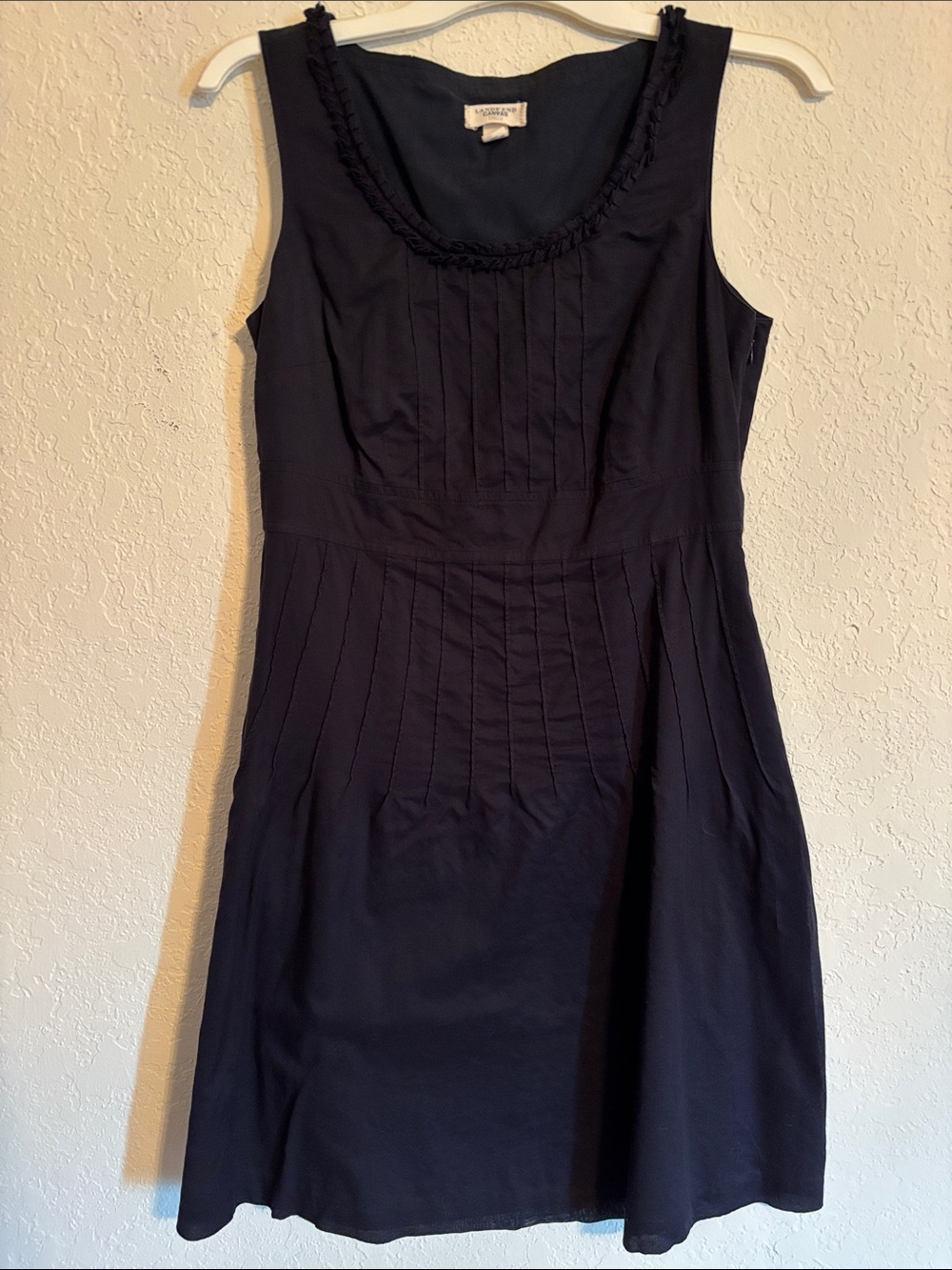 Lands End Canvas Classic Navy Sleeveless Dress Party Wedding Office sz 6 SUMMER